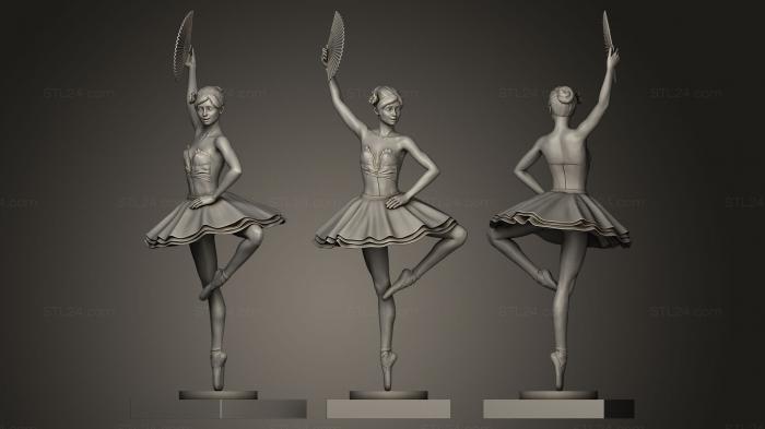 Статуэтки девушки (Балерина 4, STKGL_0056) 3D модель для ЧПУ станка